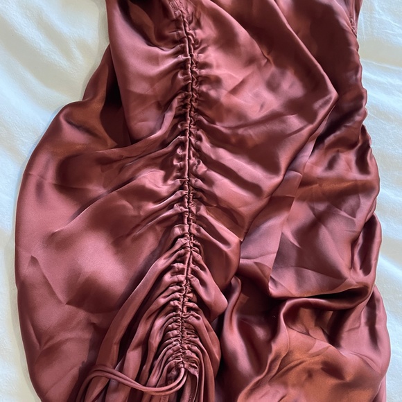 Aritzia Wilfred Only Ruched Slip Dress in Rustique S - Picture 3 of 5